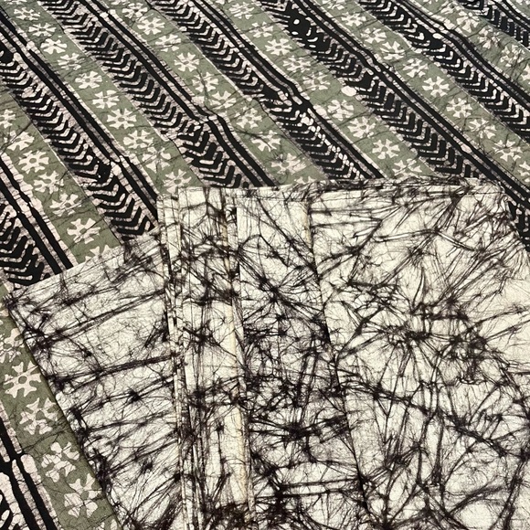 Rare Handmade Batik Tapestry Table Linens Lg Tablecloth 54"x86" Napkins 22"x22" - Picture 3 of 13